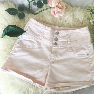 REFUGE High Waisted Shorts Light Pink